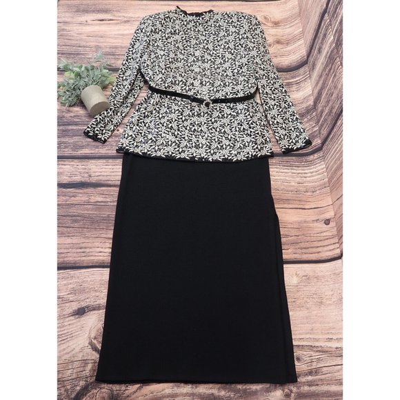 JOHN EVENING By Marie Gray 10 SKIRT SUIT Grey JACKET 12 TOP